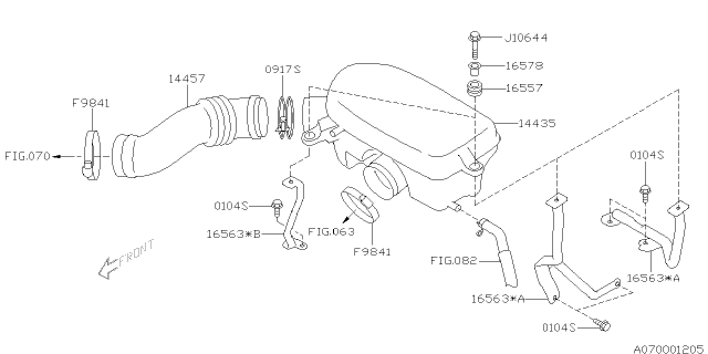 2004 Subaru Legacy Boot-Air Intake Diagram for 14457AA35A
