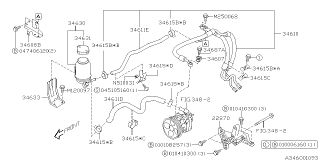 2004 Subaru Legacy Power Steering System Diagram 1