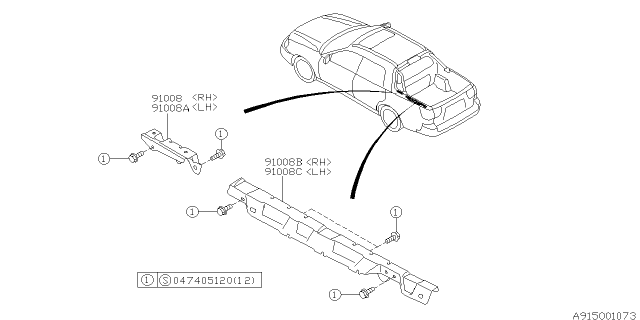 2004 Subaru Outback Molding Diagram 2