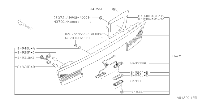 2003 Subaru Baja Lamp - Rear Diagram 3