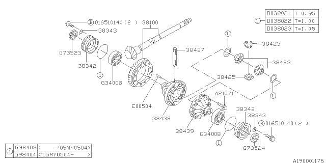 2003 Subaru Outback Differential - Transmission Diagram 4