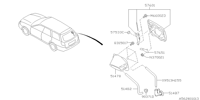 2003 Subaru Baja Trunk & Fuel Parts Diagram 3