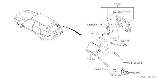 2002 Subaru Outback Trunk & Fuel Parts Diagram 3