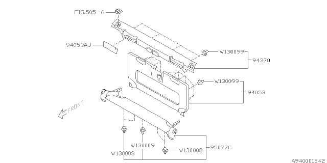 2003 Subaru Legacy Inner Trim Diagram 4