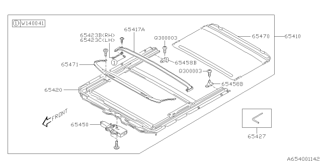 2004 Subaru Baja Guide Drain 4D Diagram for 65423AE03A