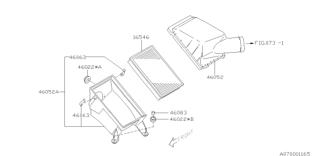 2002 Subaru Outback Air Cleaner & Element Diagram 2