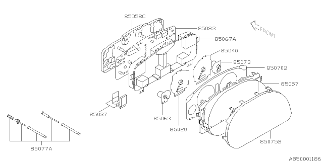 2003 Subaru Outback Visor Diagram for 85057AE00A