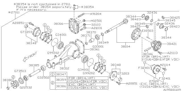 2004 Subaru Baja Differential - Individual Diagram 2