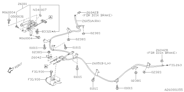 2018 Subaru Crosstrek Cable Assembly Hand Brake RH Diagram for 26051FL020