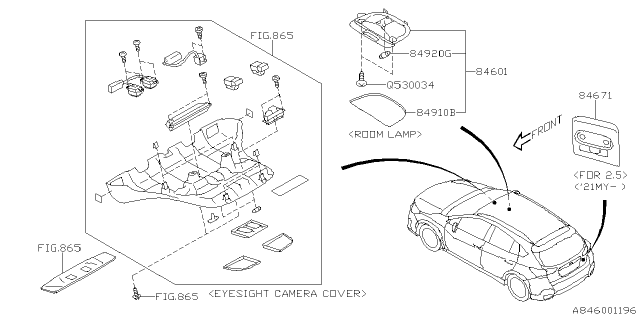 2020 Subaru Crosstrek Lamp - Room Diagram 2