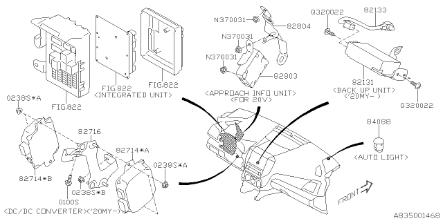 2020 Subaru Crosstrek Auto Light Sensor Diagram for 84088FJ001