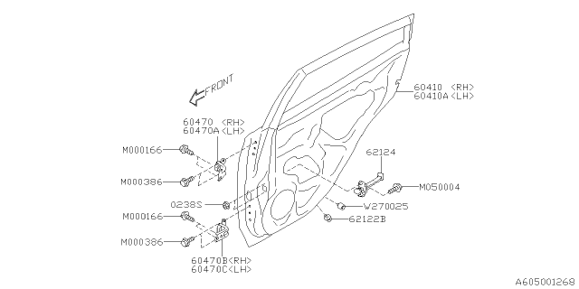 2020 Subaru Crosstrek Front Door Panel & Rear Or Slide Door Panel Diagram 3