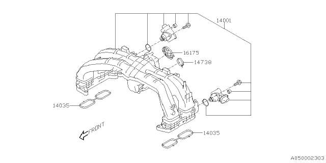 2020 Subaru Crosstrek MANIF COMPL-Int Diagram for 14001AC631