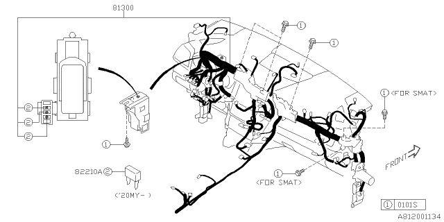 2019 Subaru Crosstrek Inst PNL HARN USAUSA Diagram for 81302FL790