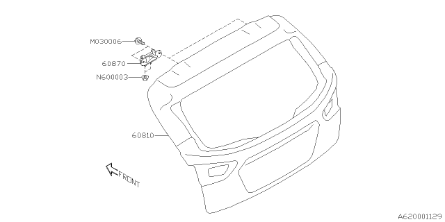 2018 Subaru Crosstrek Back Door Panel Diagram