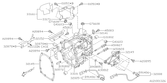 2021 Subaru Crosstrek Switch Assembly Back Lamp Diagram for 32005AA130