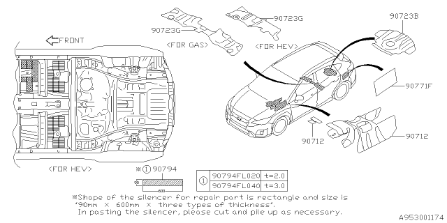 2020 Subaru Crosstrek SILENCER Repair Diagram for 90794FL020