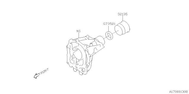 2021 Subaru Crosstrek Automatic Transmission Transfer & Extension Diagram 2