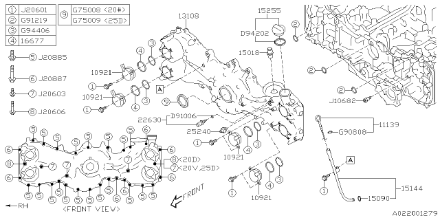 2021 Subaru Crosstrek Timing Belt Cover Diagram