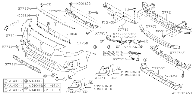 2020 Subaru Crosstrek Front Bumper Diagram 1