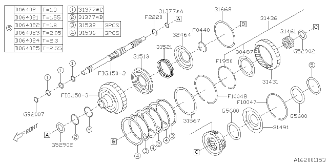 2021 Subaru Crosstrek Carr Ay-Planetary Diagram for 31436AA330