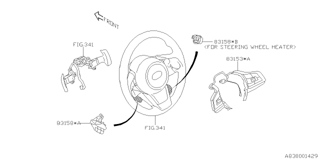 2019 Subaru Crosstrek Switch Assembly Satellite Diagram for 83154FL090