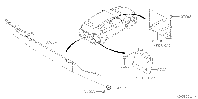 2020 Subaru Crosstrek Snr SENS Ay Diagram for 87621FL000G4