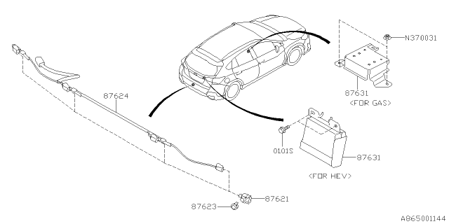 2020 Subaru Crosstrek Cap SONAR Sensor Diagram for 87623FL000W6