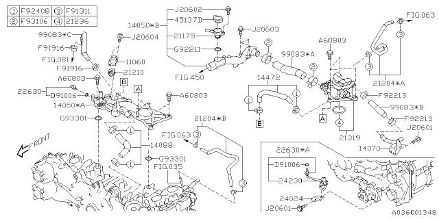 2021 Subaru Crosstrek Pipe-Heater Hose Diagram for 14070AA440