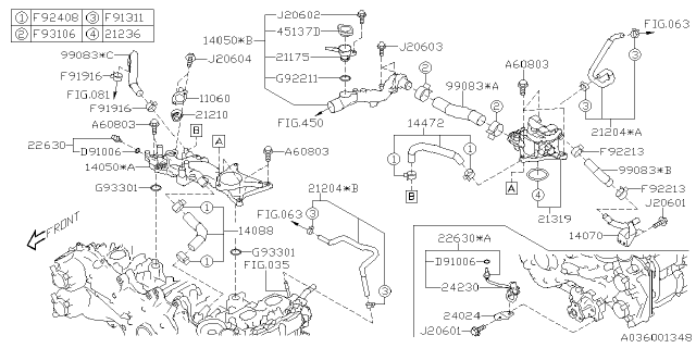 2021 Subaru Crosstrek Sensor Assembly Temperature Diagram for 22630AA270