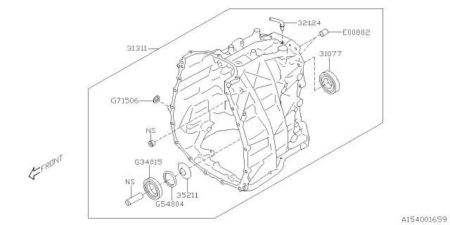 2021 Subaru Crosstrek Automatic Transmission Case Diagram 4