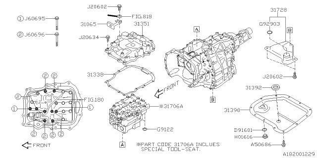 2019 Subaru Crosstrek Body Assembly-Cont Valve Kit Diagram for 31825AA051