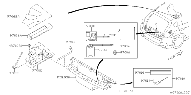 2020 Subaru Crosstrek Tool Kit & Jack Diagram 2