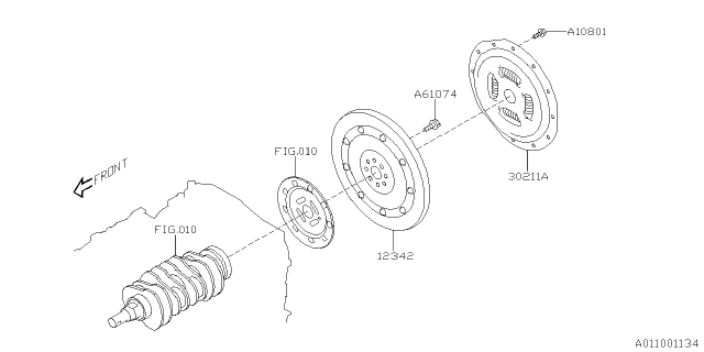 2020 Subaru Crosstrek Flywheel Diagram 1