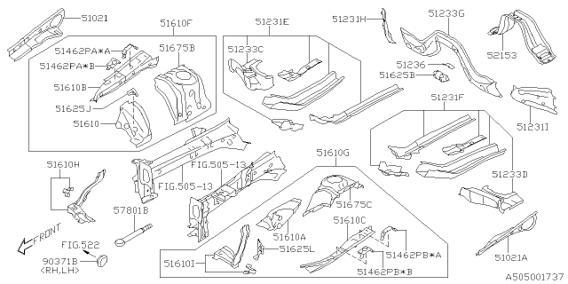 2018 Subaru Crosstrek Bracket Complete Suspension Diagram for 51625FL5409P