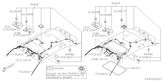 2020 Subaru Crosstrek Trim Panel SUNROOF Diagram for 94426FL120ME