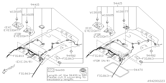 2020 Subaru Crosstrek GARNISH Sun Roof Diagram for 94470FL100ME