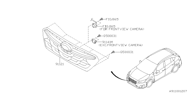 2020 Subaru Crosstrek Front Grille Diagram 2