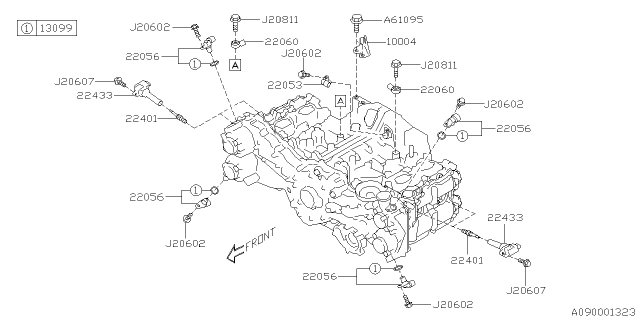 2020 Subaru Crosstrek Spark Plug & High Tension Cord Diagram 1