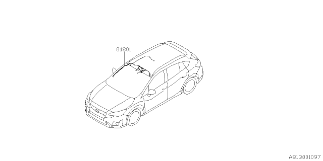 2019 Subaru Crosstrek Cord Roof RH Diagram for 81801FL041