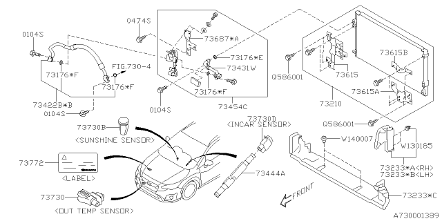 2019 Subaru Crosstrek CONDENSER Ay Diagram for 73210FL120