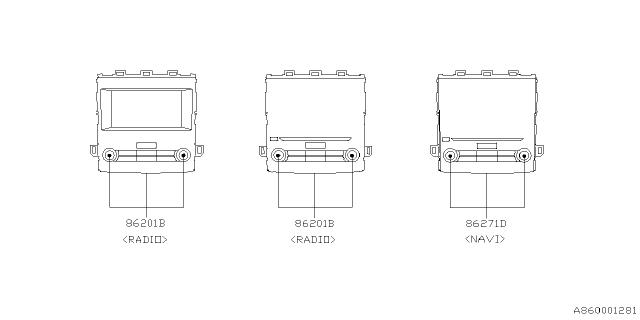 2019 Subaru Crosstrek NAVI Assembly Diagram for 86271FL750