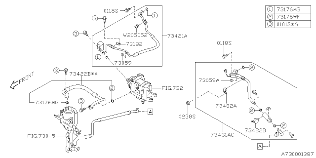 2020 Subaru Crosstrek Clamp Diagram for 73482FL150