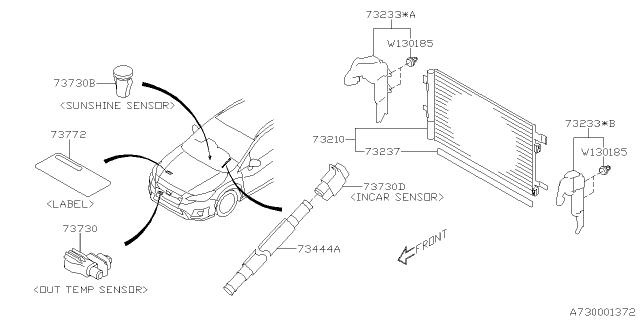 2021 Subaru Crosstrek Packing CONDENSER Diagram for 73237FL010