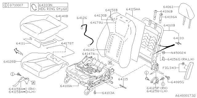2018 Subaru Crosstrek Front Seat Cushion Cover Left Diagram for 64140FL460NG