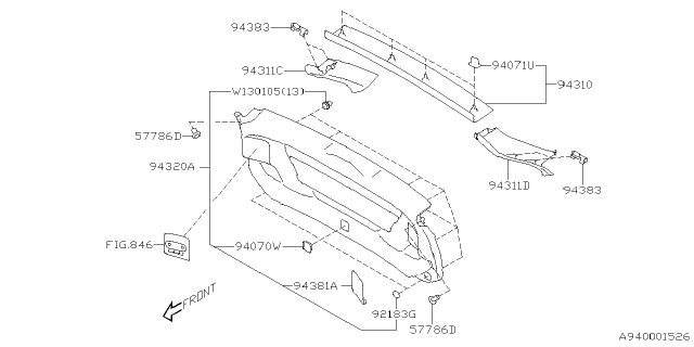 2020 Subaru Crosstrek Inner Trim Diagram 4