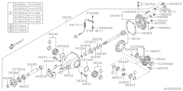 2021 Subaru Crosstrek Differential Carrier Assembly Diagram for 38300AC370