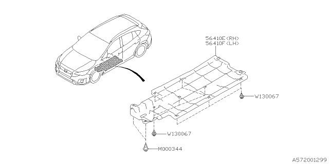 2019 Subaru Crosstrek Under Cover R RH Diagram for 56411FL060