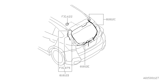 2019 Subaru Crosstrek Cord Rear Gate LH Diagram for 81817FL300