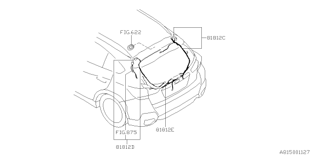 2019 Subaru Crosstrek Cord Rear Gate RH Diagram for 81817FL000